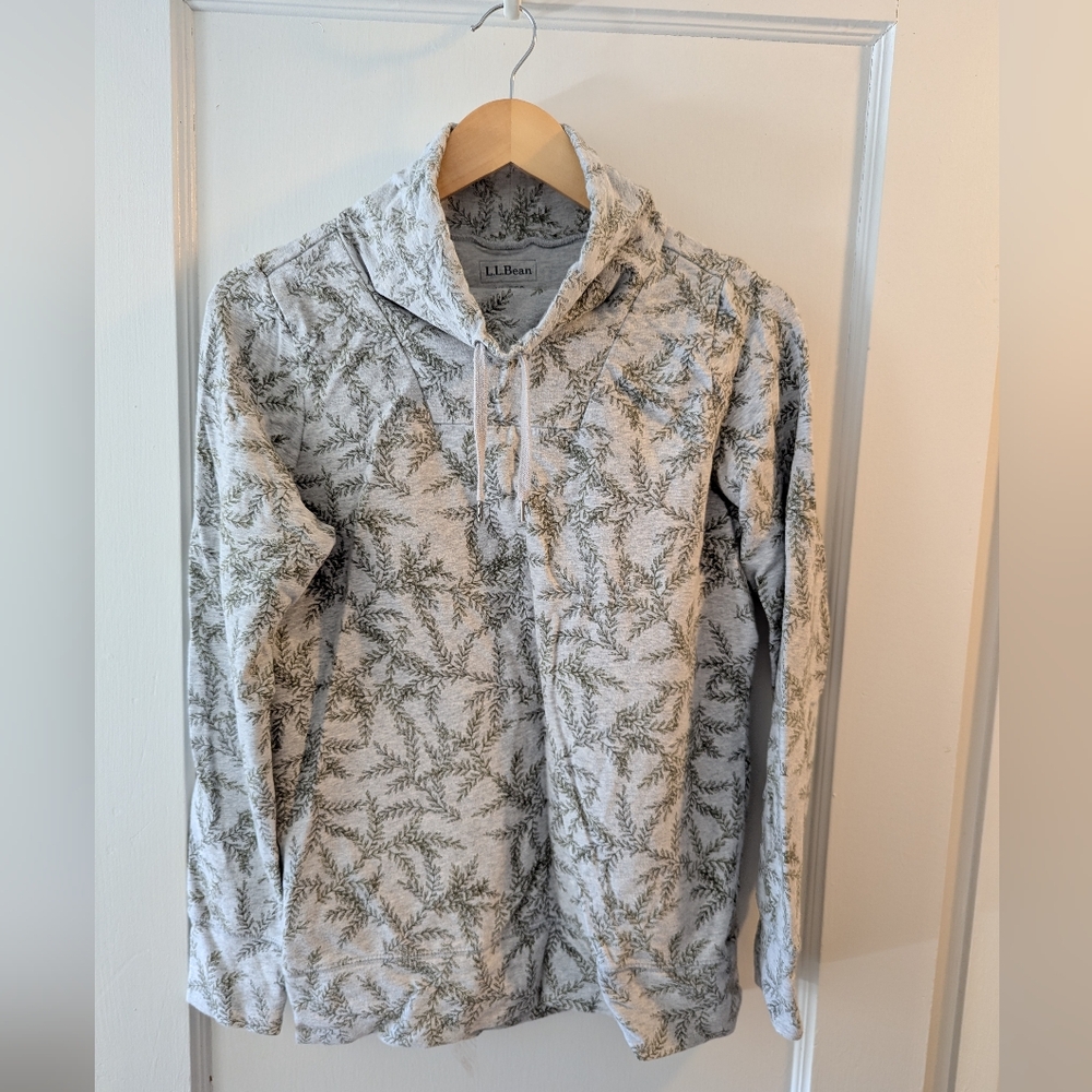 L.L. Bean gray floral sweatshirt XS